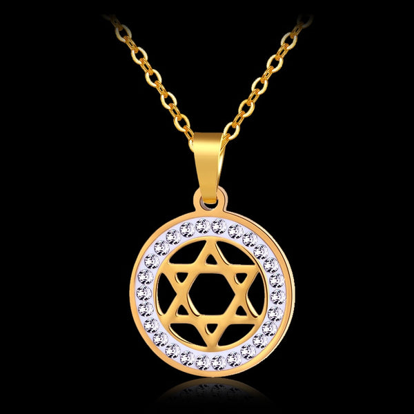 Jewish Shield Magen Star of David Pendant Necklace Stainless Steel Yahadut Gold/Silver Color Men/Women Israel Judaism Jewelry